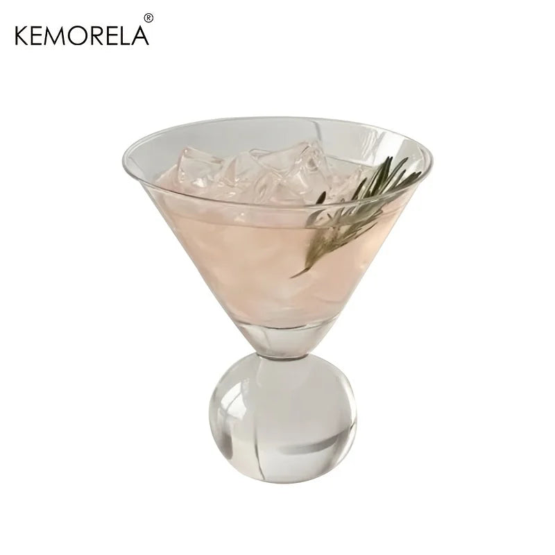 KEMORELA 260ml Beaded Martini Glass – Short Foot Cocktail Cup
