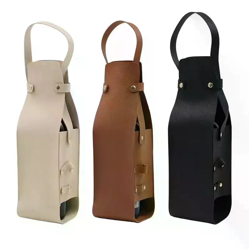 PU Leather Wine Tote Bag | Travel Wine & Bottle Carrier