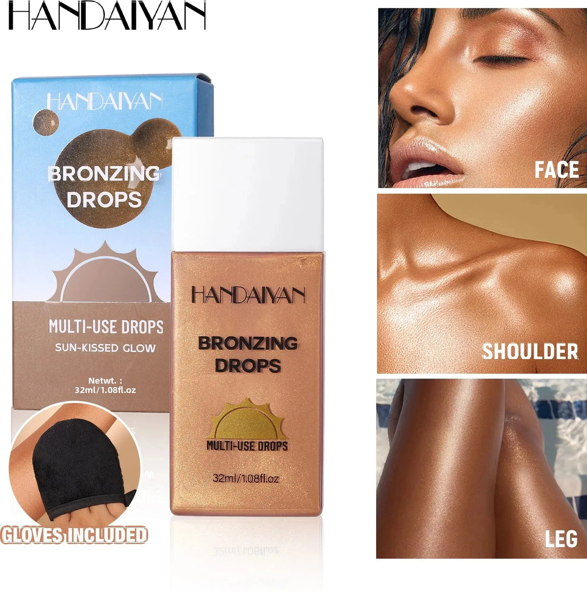 Handaiyan Matte Liquid Bronzer – Waterproof Body Tanning Cream
