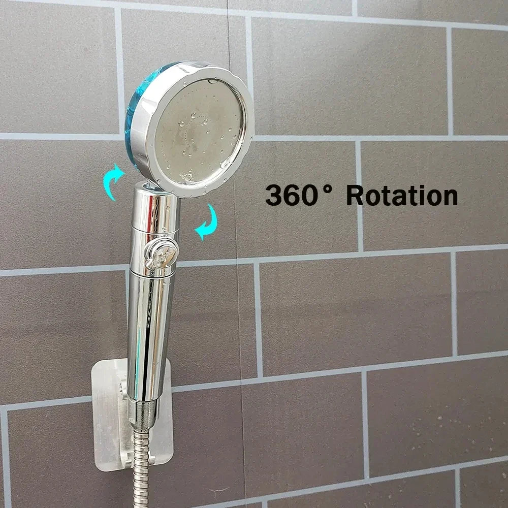 High-Pressure Turbo Shower Head | Filter & Water-Saving Button