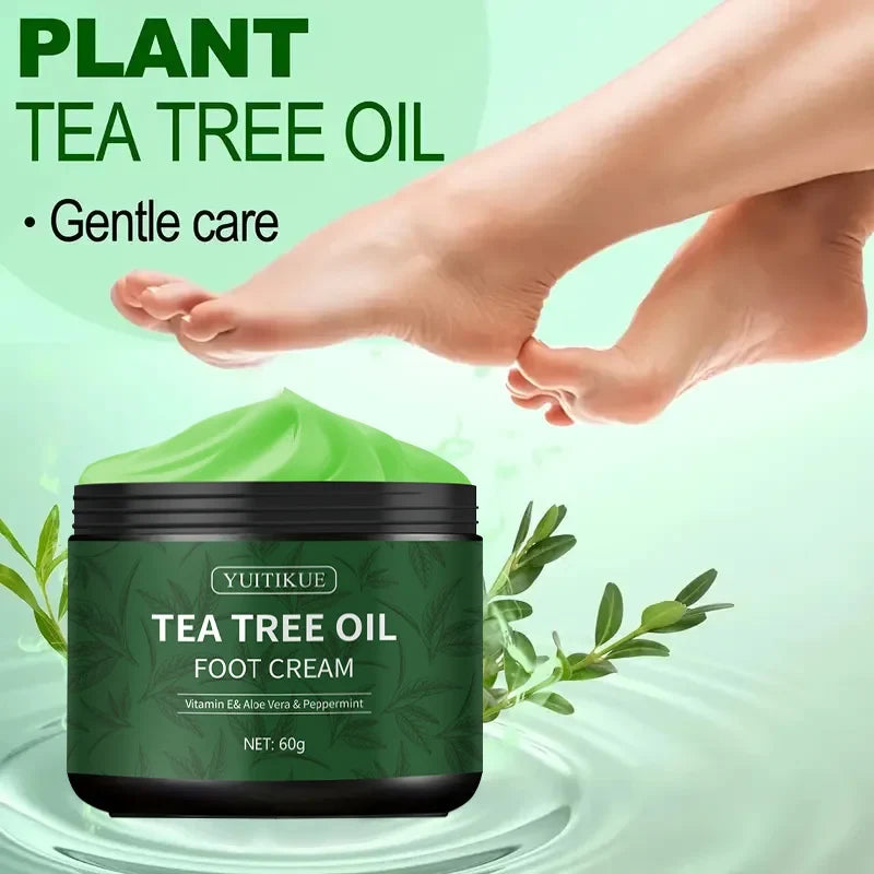 YUITIKUE Tea Tree Foot Cream 60g | Aloe, Vitamin E & Peppermint