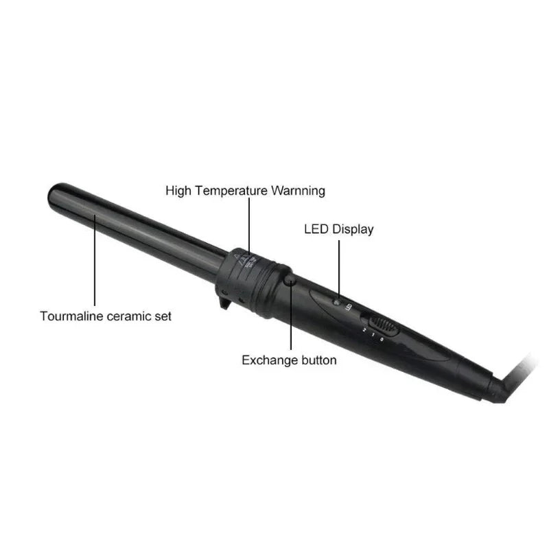 6-in-1 Interchangeable Ceramic Hair Curling Iron Set + Glove