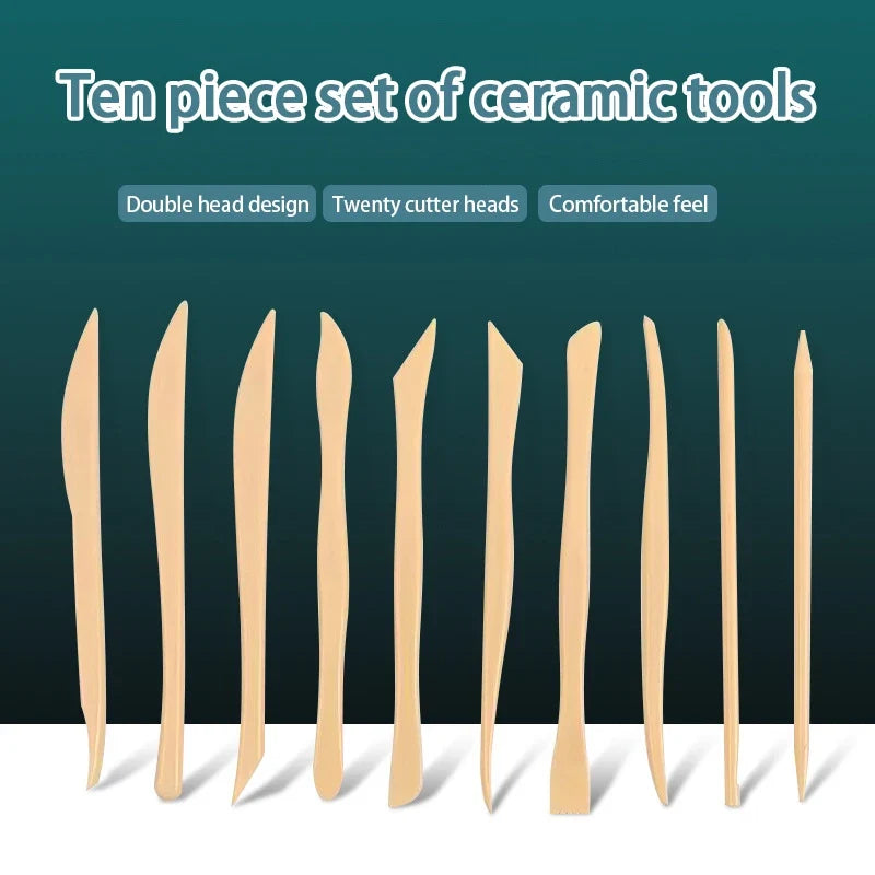 10-Piece Clay Sculpting & Pottery Carving Tool Set | DIY Art