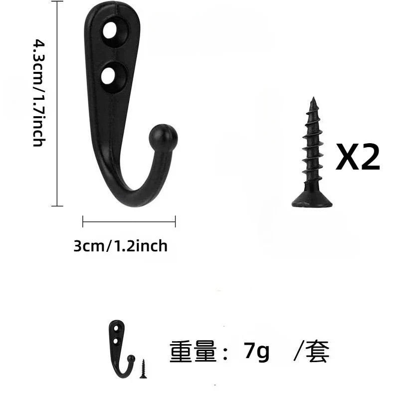 Multipurpose Aluminum Alloy Wall Hooks with Screws | Kitchen & Bath