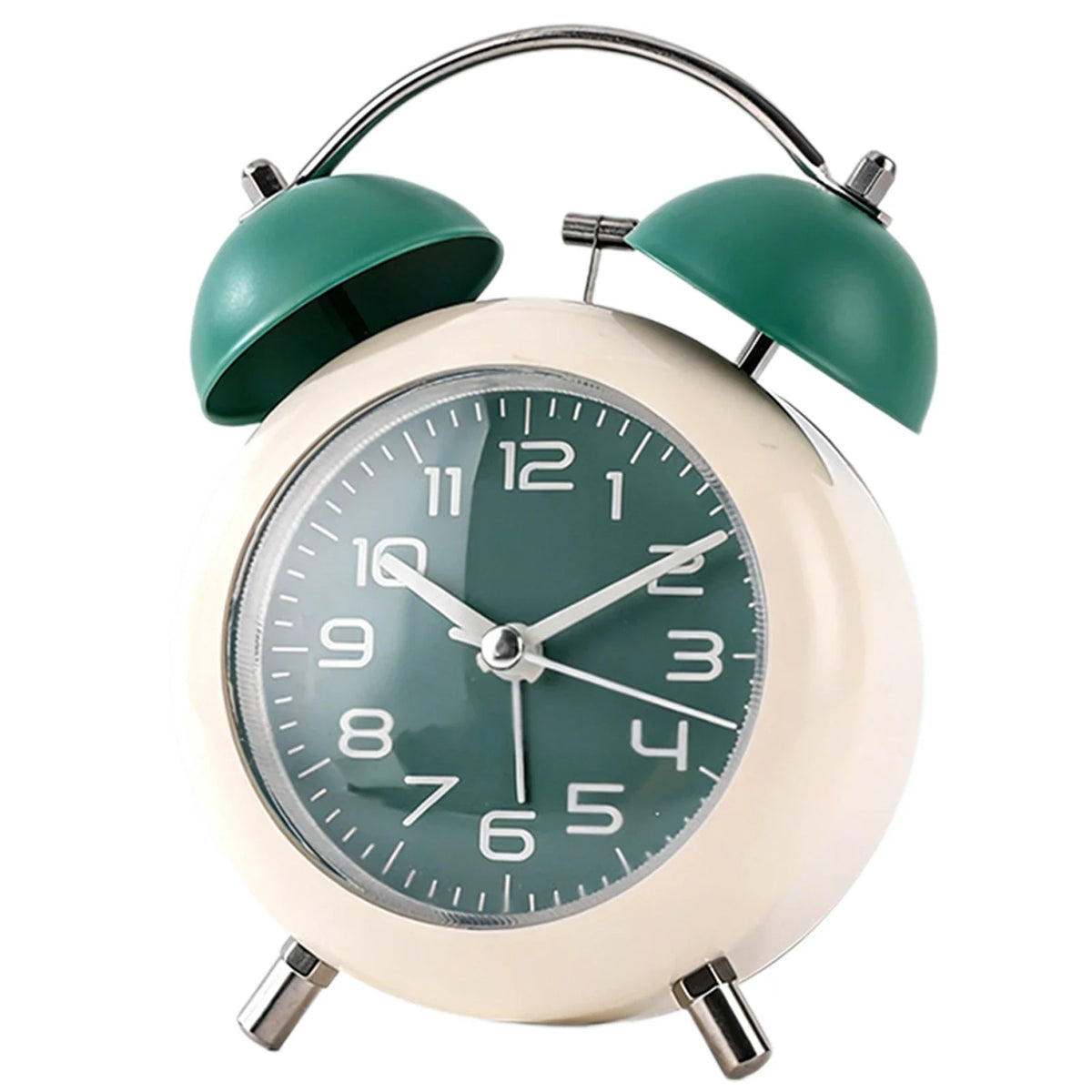 Retro Twin-Bell Alarm Clock – Silent, Loud Alarm & Night Light