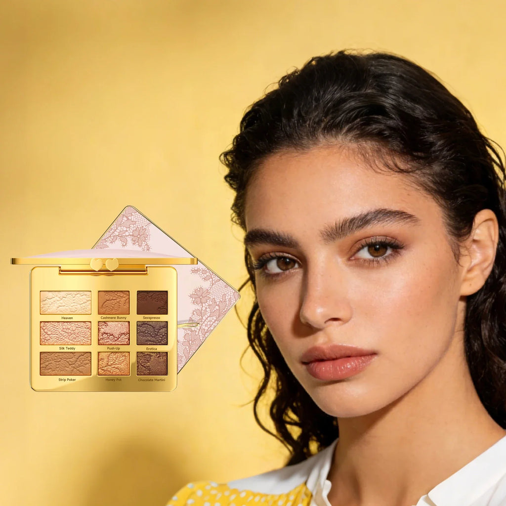 9-Color Eyeshadow Palette | Matte Shimmer Glitter Blendable