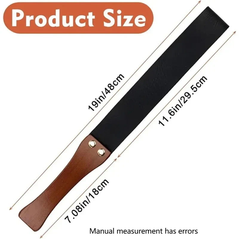 19" Equestrian Leather Paddle Riding Crop – Wood Handle
