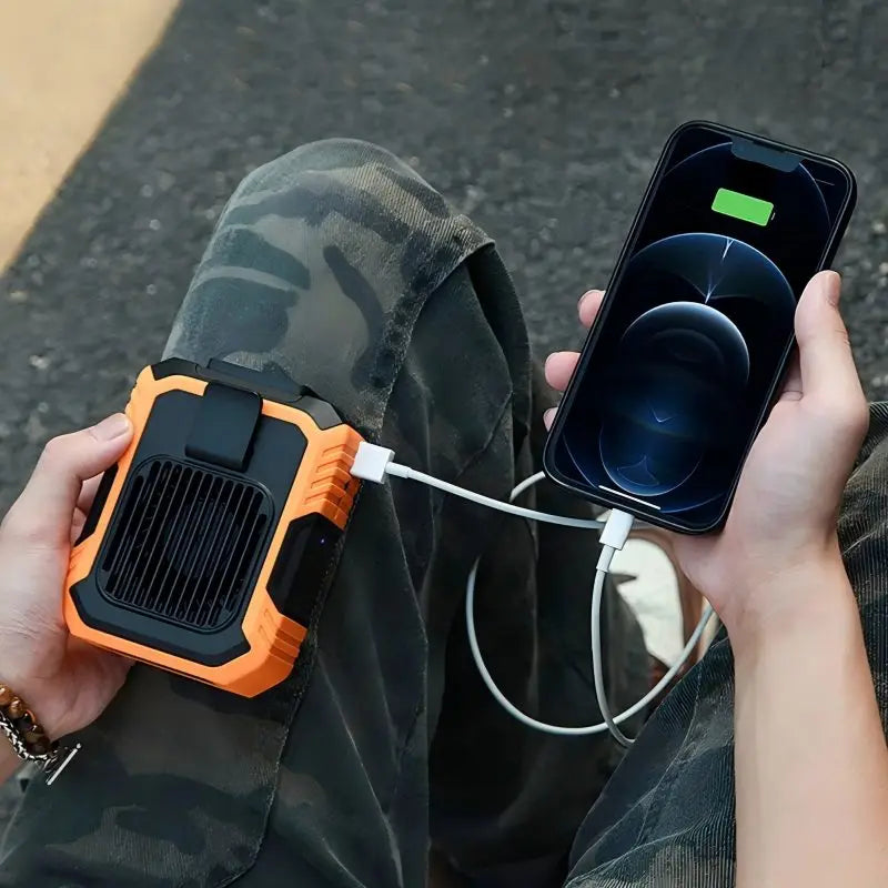 Portable USB Waist Clip Fan – 3-Speed Wearable Cooling Fan