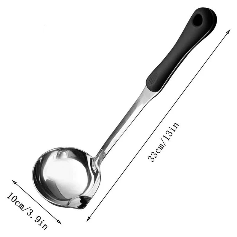Stainless Steel Soup Ladle with Strainer Filter | Large Spoon
