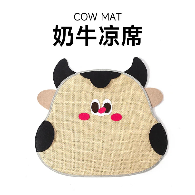Summer Cooling Pet Mat Cartoon Cat Bed Scratcher Sofa Protective