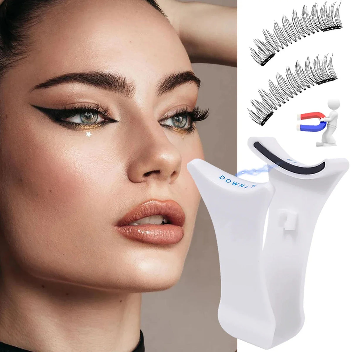 Magnetic Eyelash Applicator V-Type Tweezer Clip Tool