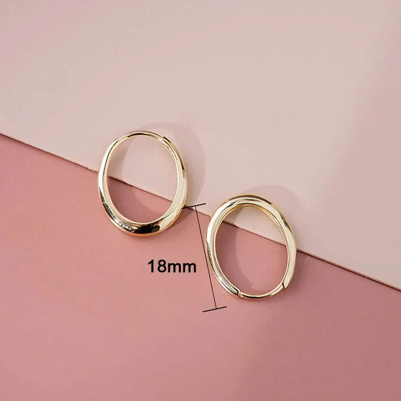Huitan Gold Hoop Earrings – Geometric Fashion Jewelry for Women