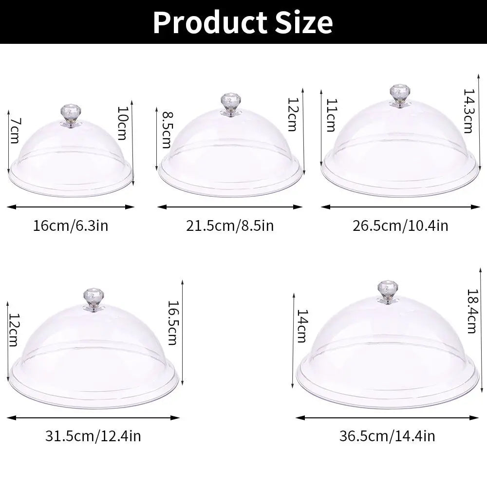 Round Plastic Cake Dome Cover – Dust-Proof Food Display Lid