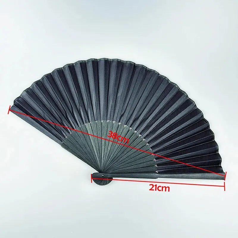 Chinese Black Vintage Hand Fan Folding Fans Dance Wedding Party Favor