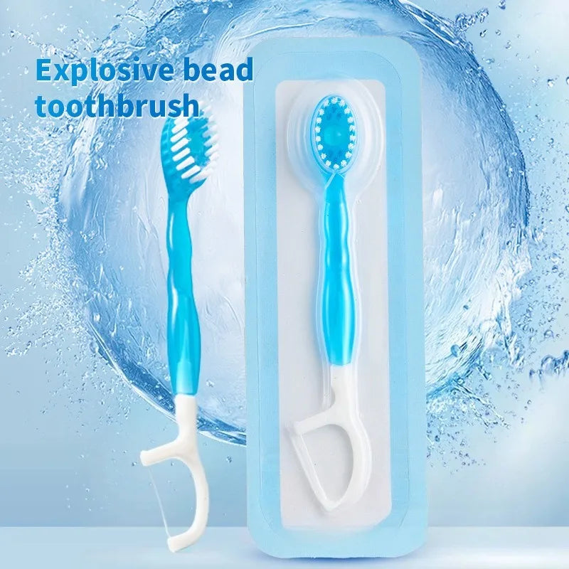 Disposable 4-in-1 Travel Toothbrush with Floss | Oral Care Kit