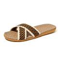 Women's Anti-Slip Linen Flat Slippers | Indoor, Shower & Beach
