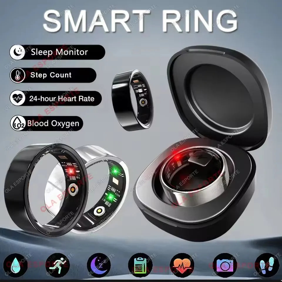 Smart Ring Men Women Camera Control Heart Rate Blood Oxygen Monitor