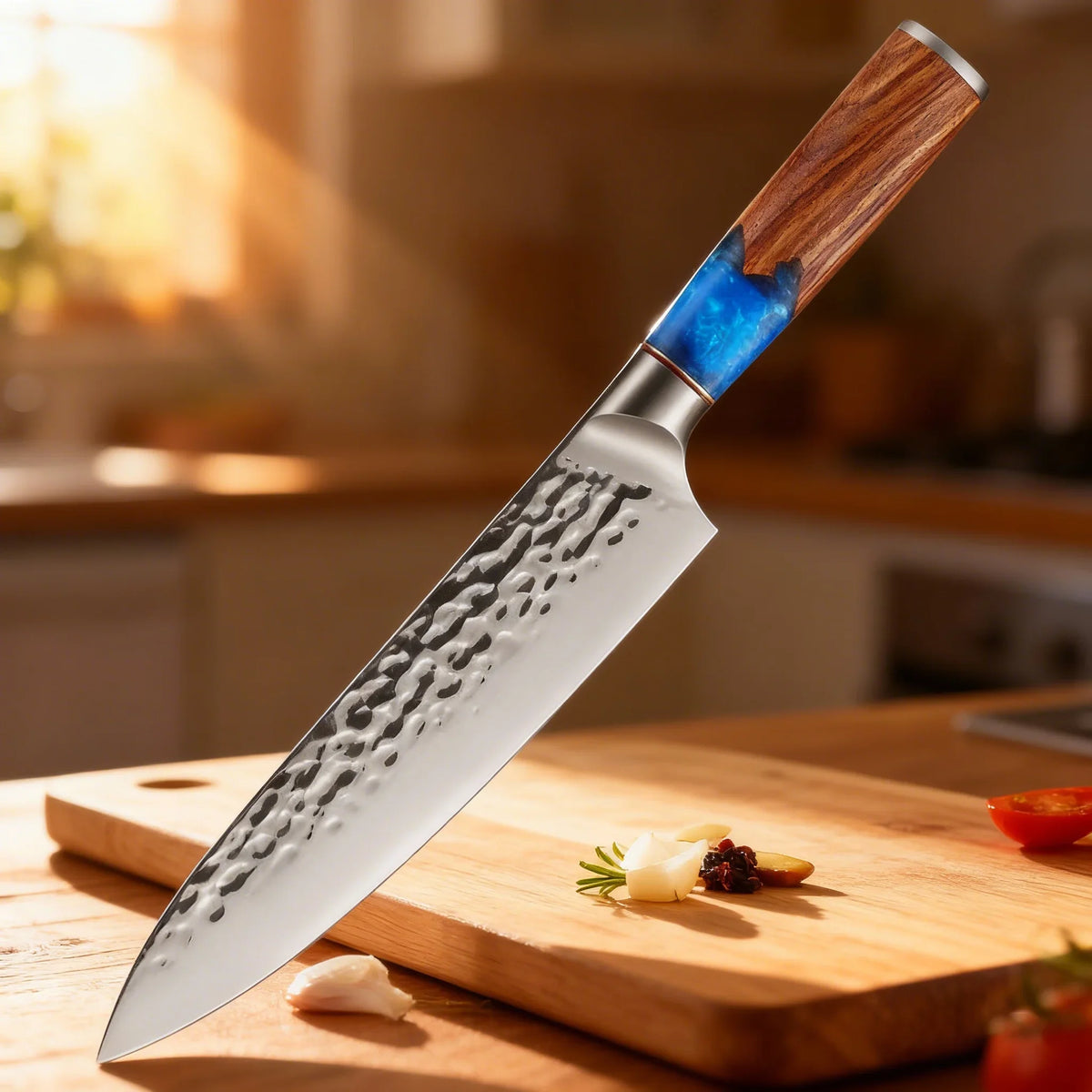 Forged Hammer-Pattern Kitchen Cleaver – Japanese Chef Knife