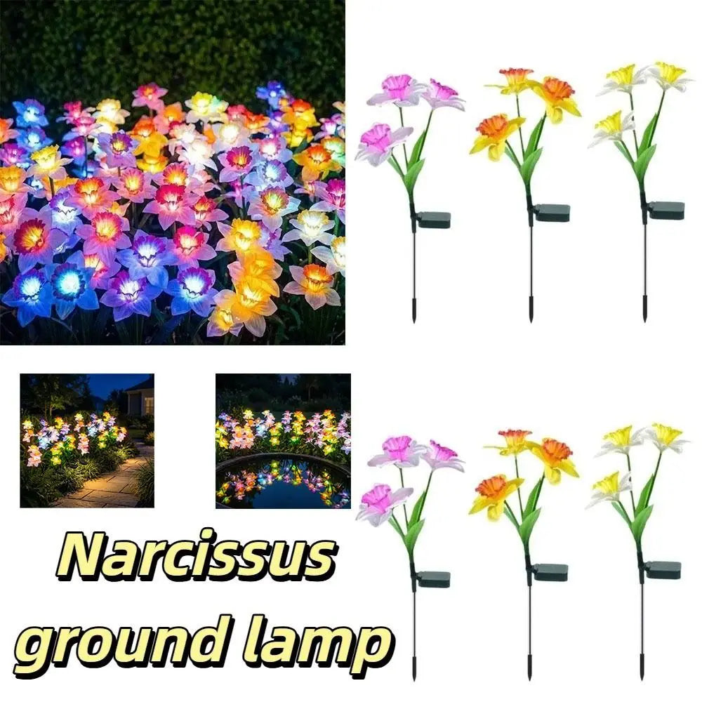 Solar Narcissus Flower Stake Lights – IP65 Waterproof Garden