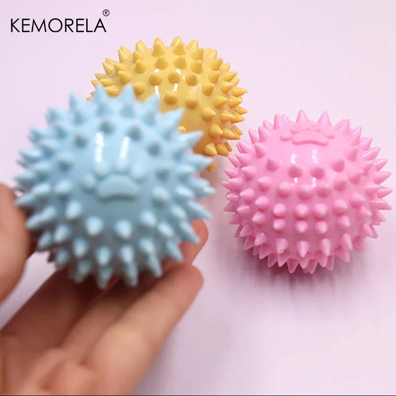 KEMORELA Dog Paw Print Thorn Ball TPR Chew Toy – Small Dogs