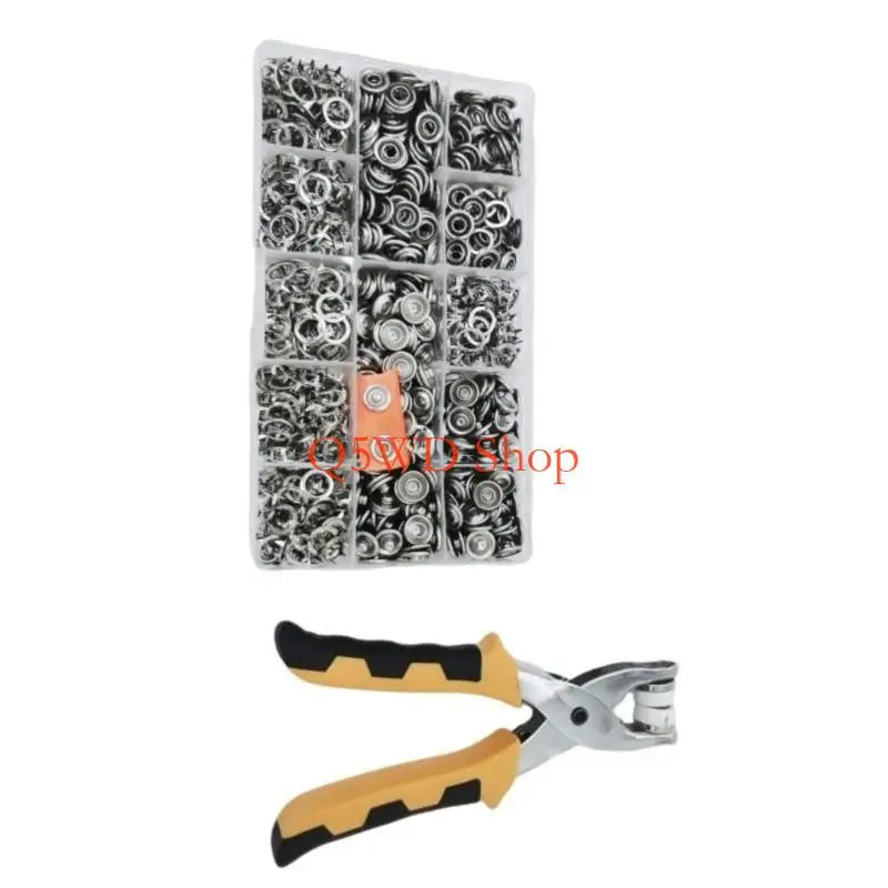 200-Set Metal Snap Fasteners & Installation Plier – DIY Kit