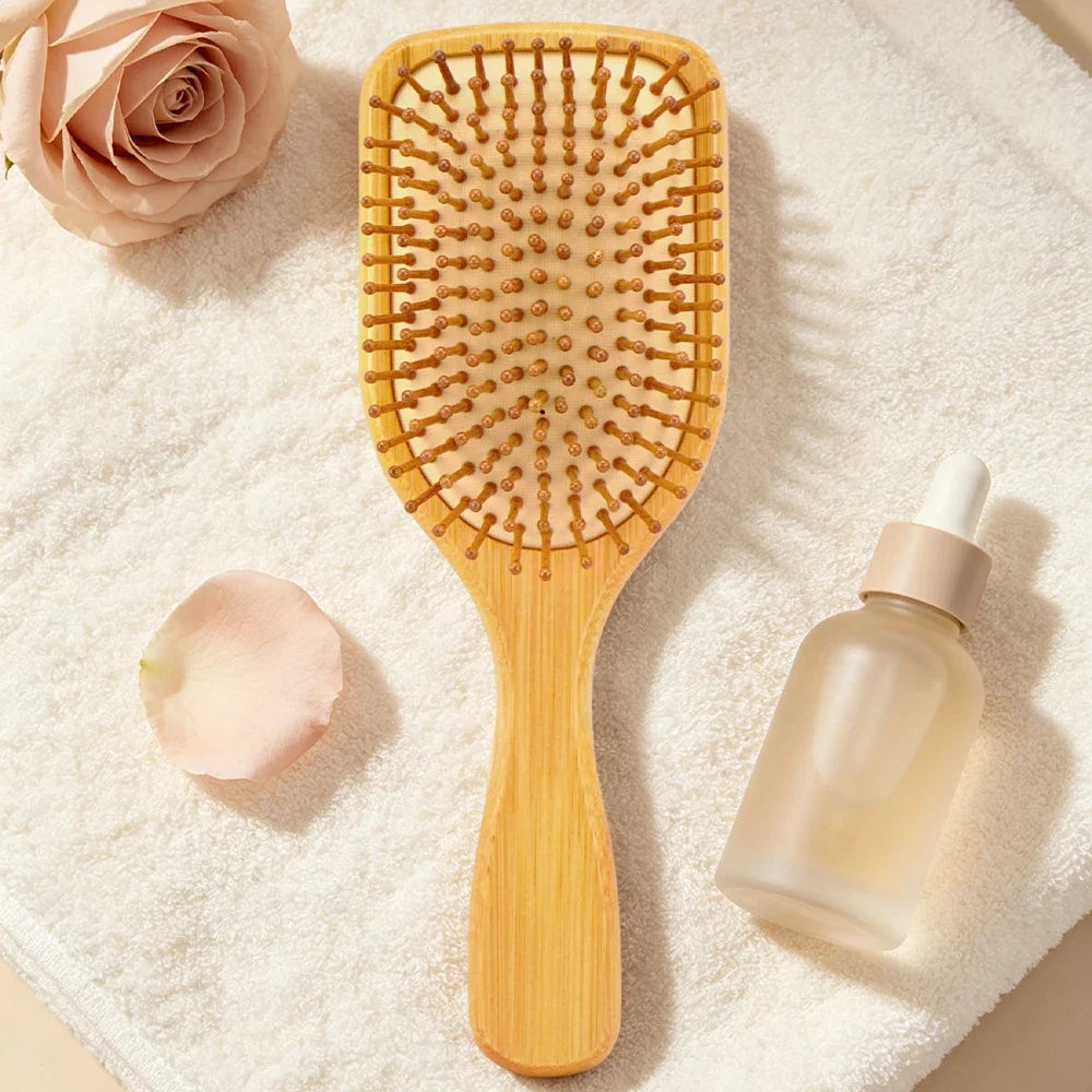Bamboo Air Cushion Massage Hairbrush – Anti-Static Comb
