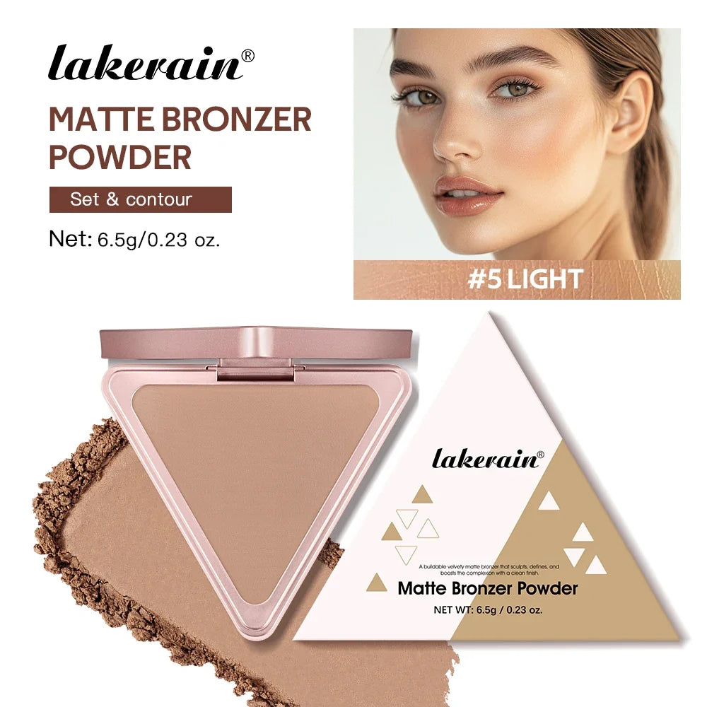 Matte Bronzer Powder – Contour, Blush & Shine Control Palette
