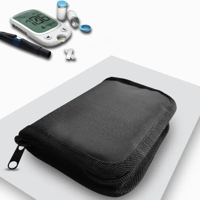 Portable Medical Device Storage Bag – Black Zipper Organizer