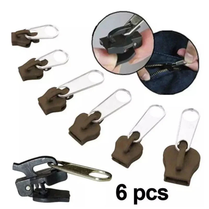 6-Piece Universal Zipper Repair Kit – Sizes 3#, 5# & 7#