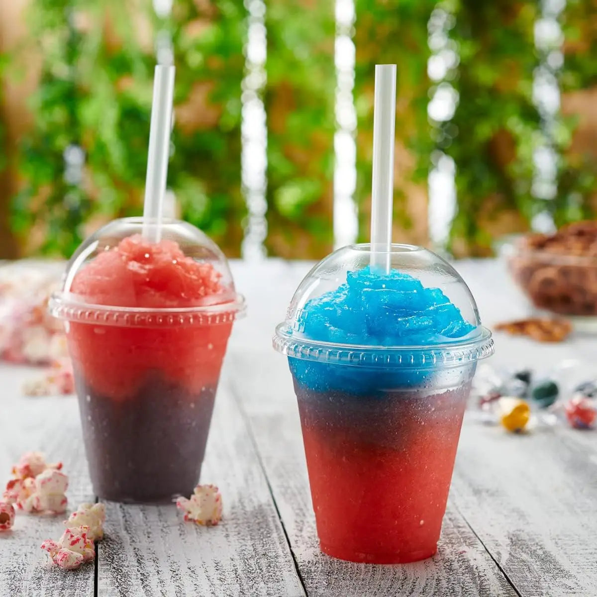 Clear Plastic Cups Lids Go Crystal Disposable Straw Iced Coffee