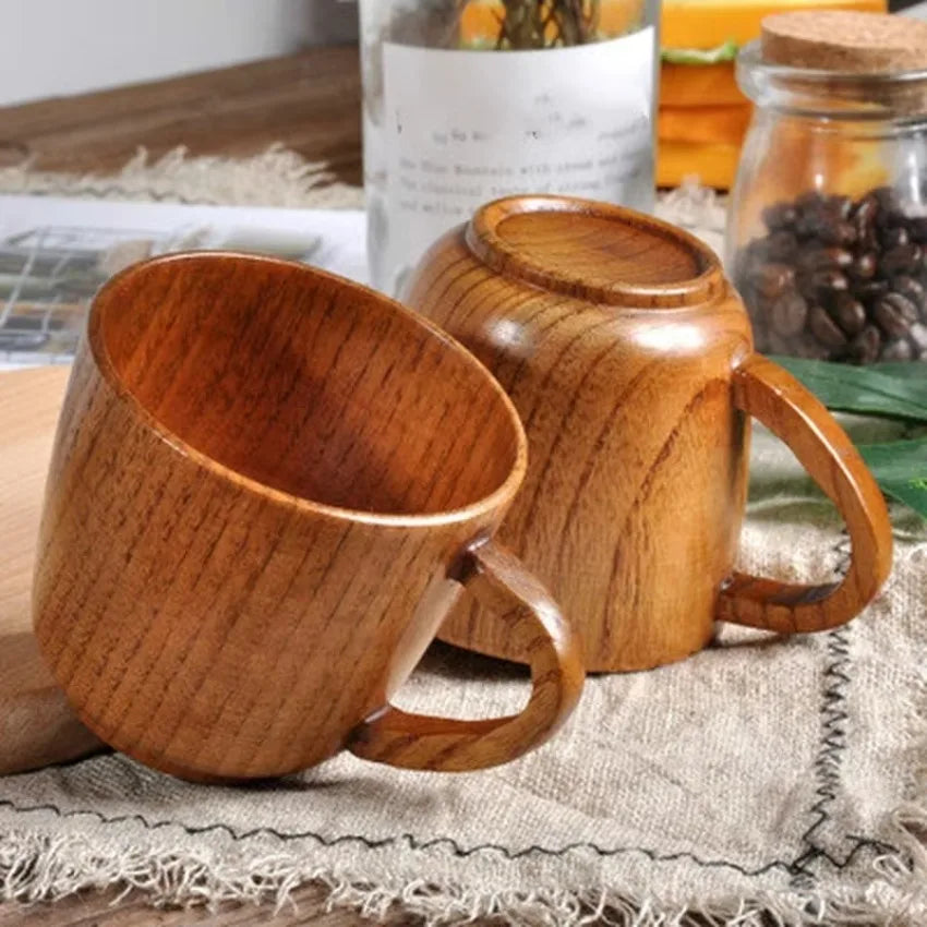 Handmade Wooden Mug Natural Coffee Tea Beer Cup Simple Drinkware Home