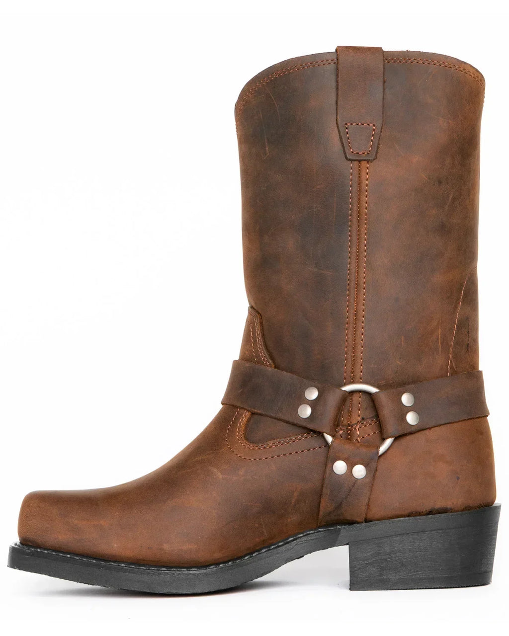 Men's Retro Western Cowboy Boots Mid-Calf PU Leather Sizes 39–48