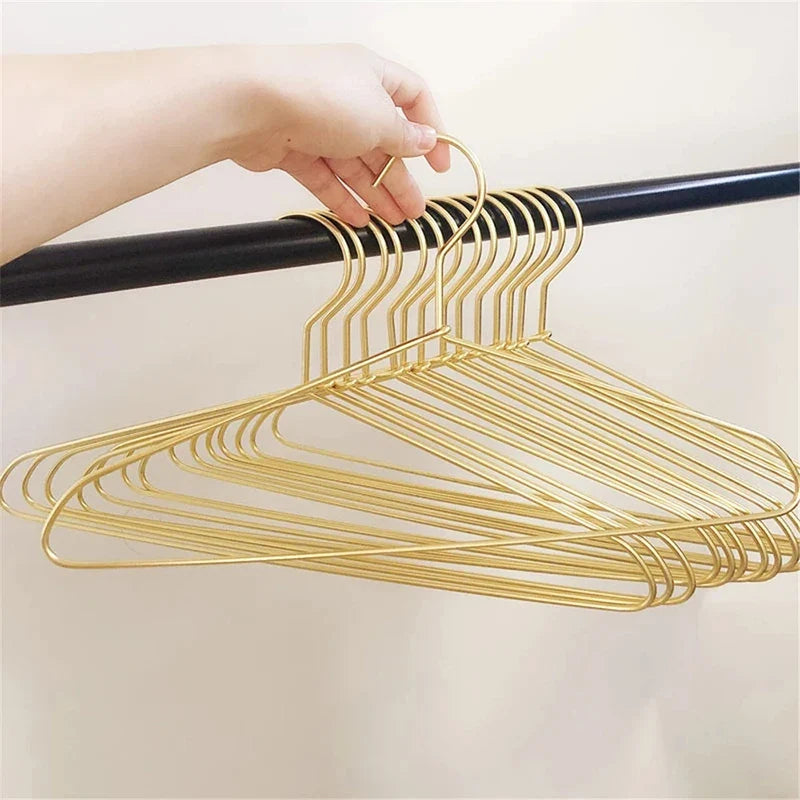10-Pack Aluminum Alloy Clothes Hangers – Silver & Gold