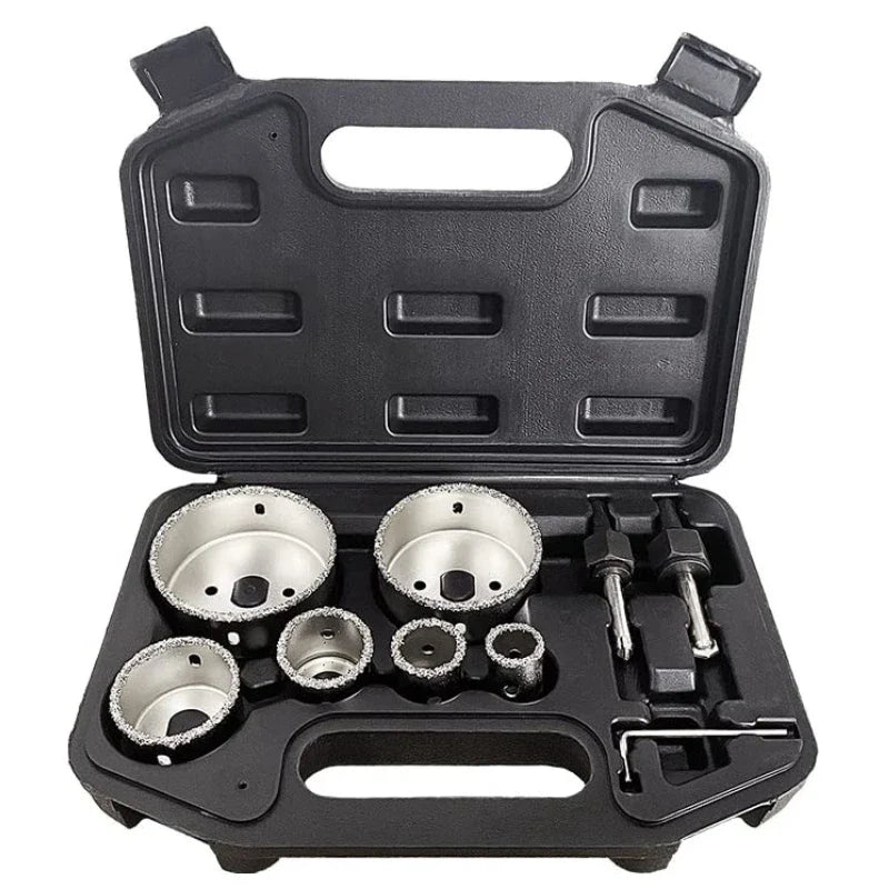 9-Pc Diamond Core Drill Bit Hole Saw Kit – Tile & Stone