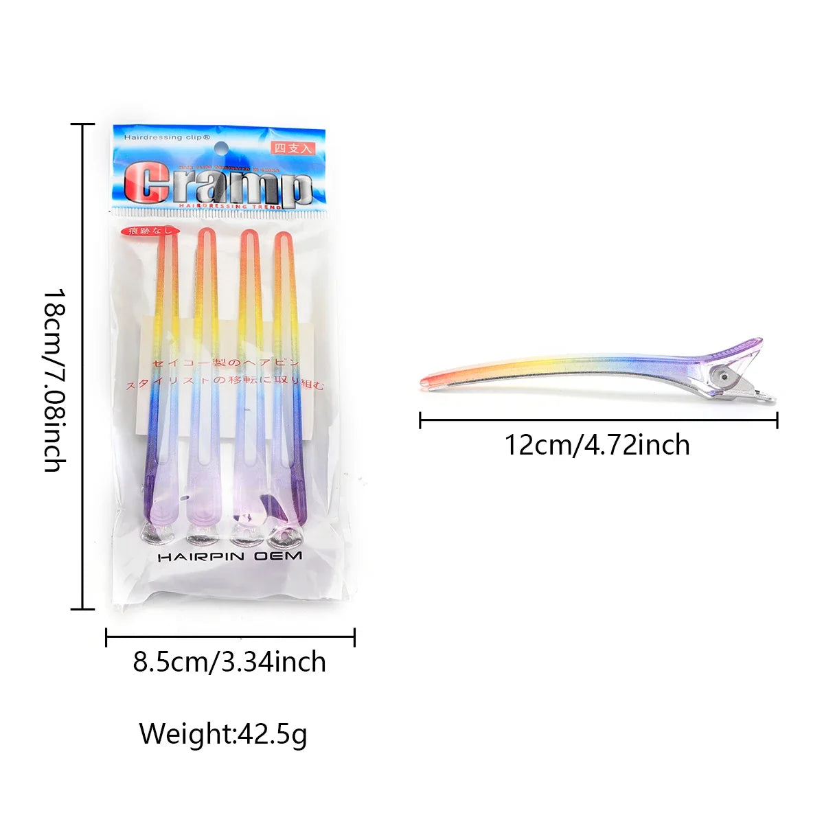 Rainbow Hair Sectioning Clips – Pro Styling Clamps (4–12 Pcs)