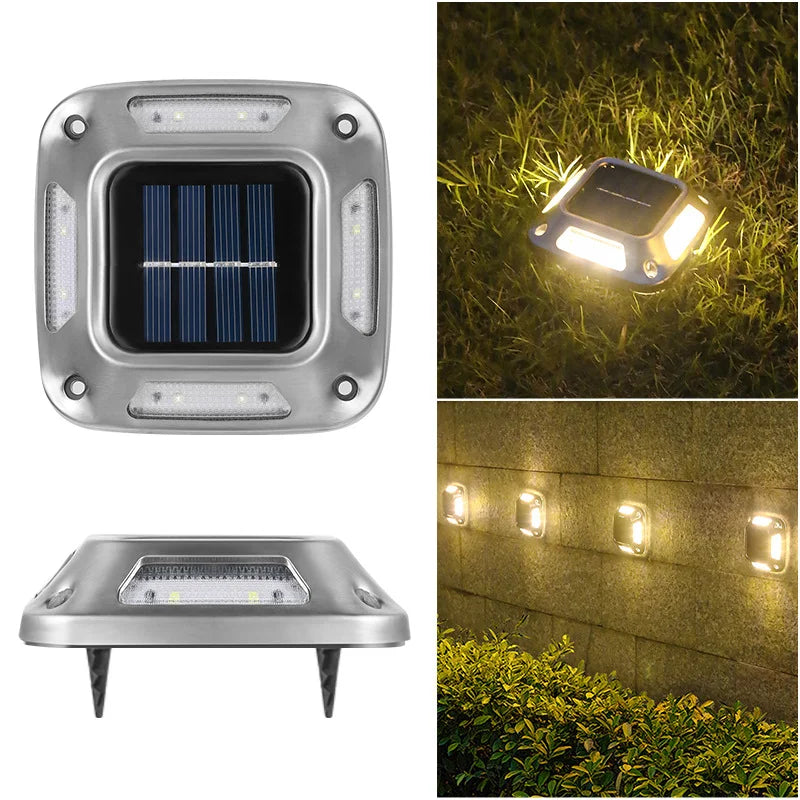 Solar Deck Lights 4PCS – 8 LED Waterproof Path & Driveway Light