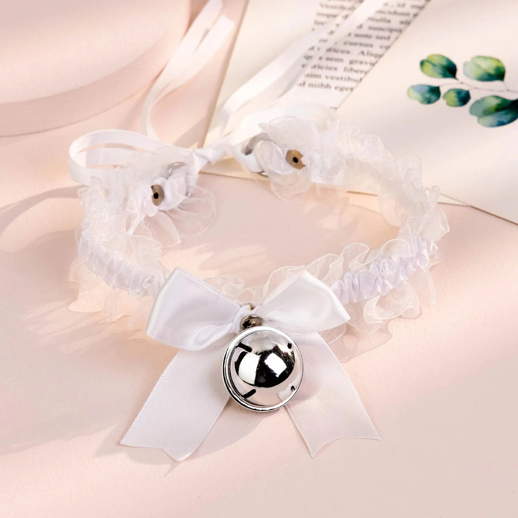 Gothic Lace Bow Bell Choker Necklace – Women's Party Jewelry
