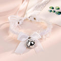 Gothic Lace Bow Bell Choker Necklace – Women's Party Jewelry