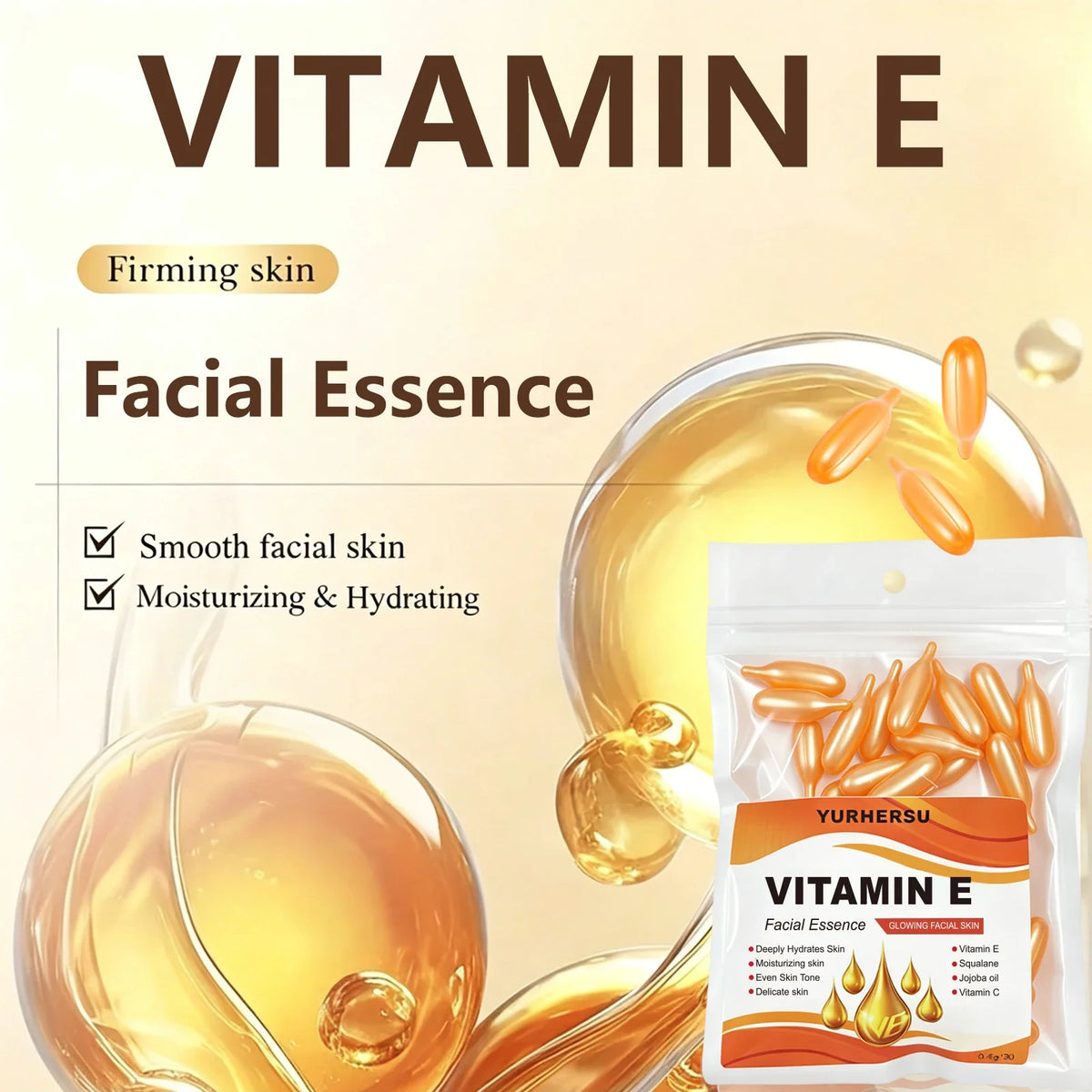 Vitamin E Essence Capsules – Deep Moisturizing Facial Serum