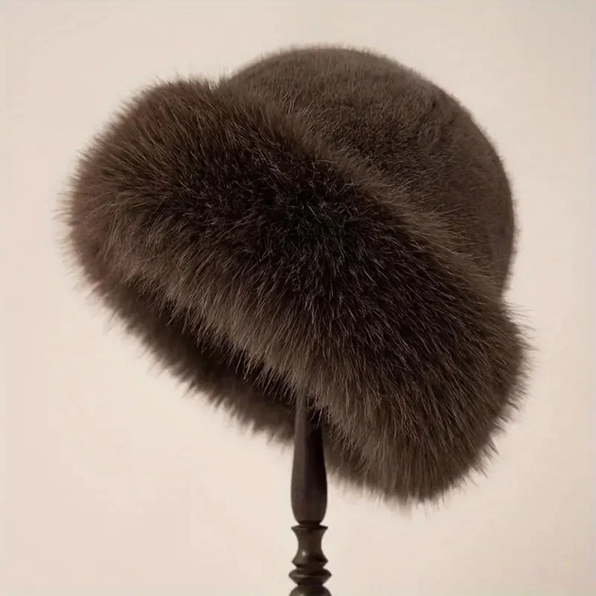Women's Fluffy Mongolian Beanie – Warm Winter Knit Hat