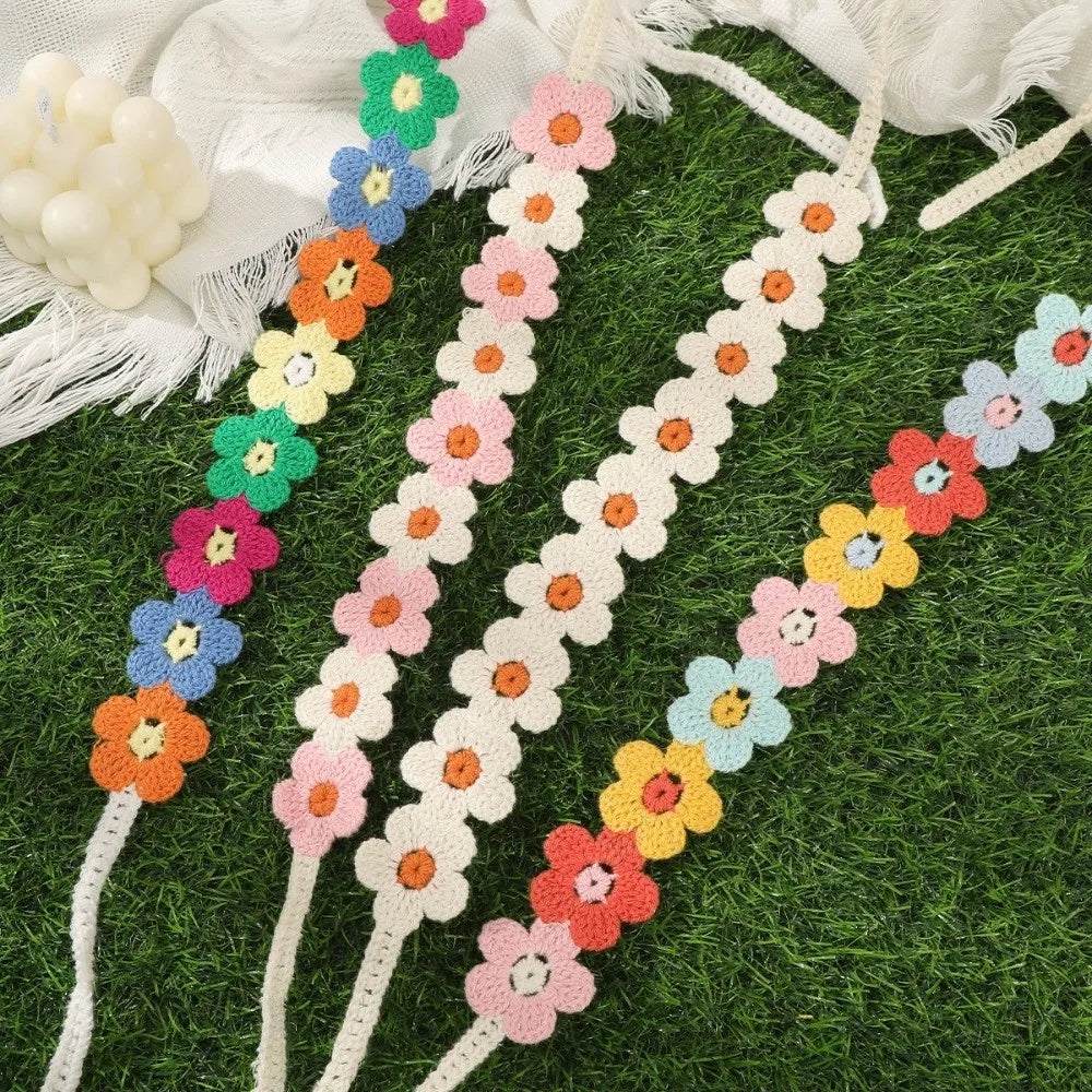 Crochet Knit Headband for Women – Floral Hair Wrap