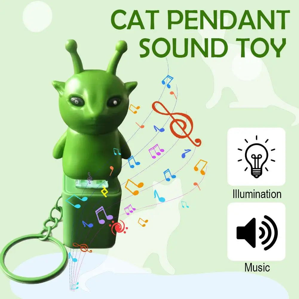 Funny Alien Cat Sound Keychain – Luminous Novelty Gift Toy