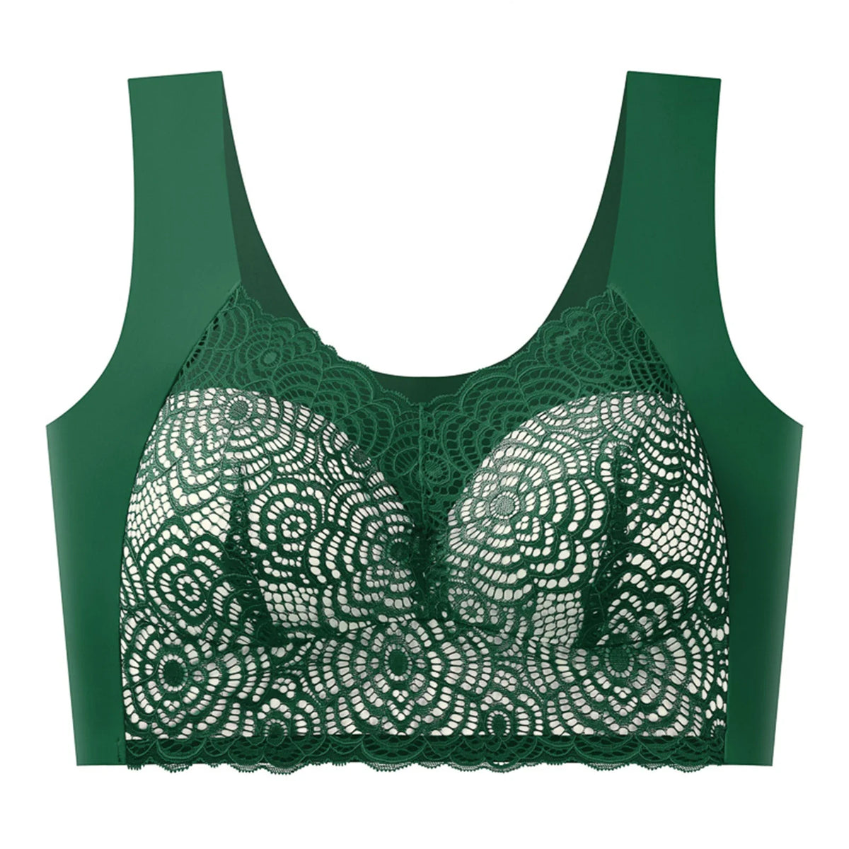 Women's Seamless Wireless Lace Bra | Wire-Free Half Cup Everyday