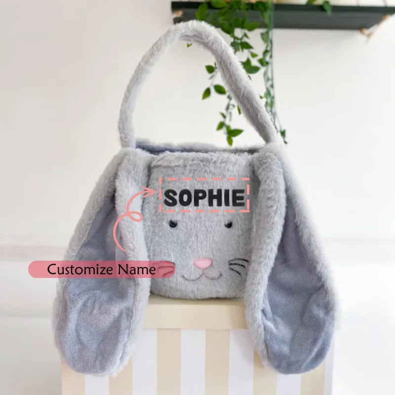 Personalized Easter Bunny Bag | Custom Name Egg Hunt Basket