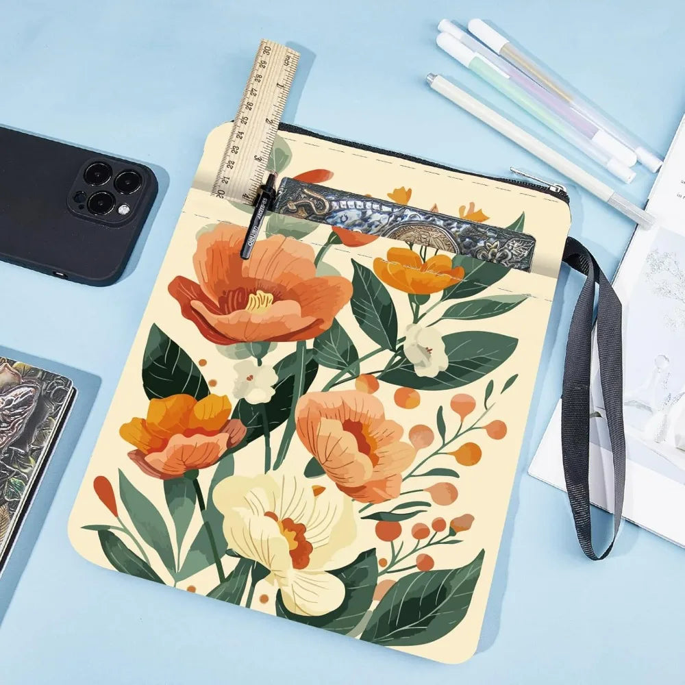Vintage Floral Book Sleeve – Washable Fabric Cover & Zipper