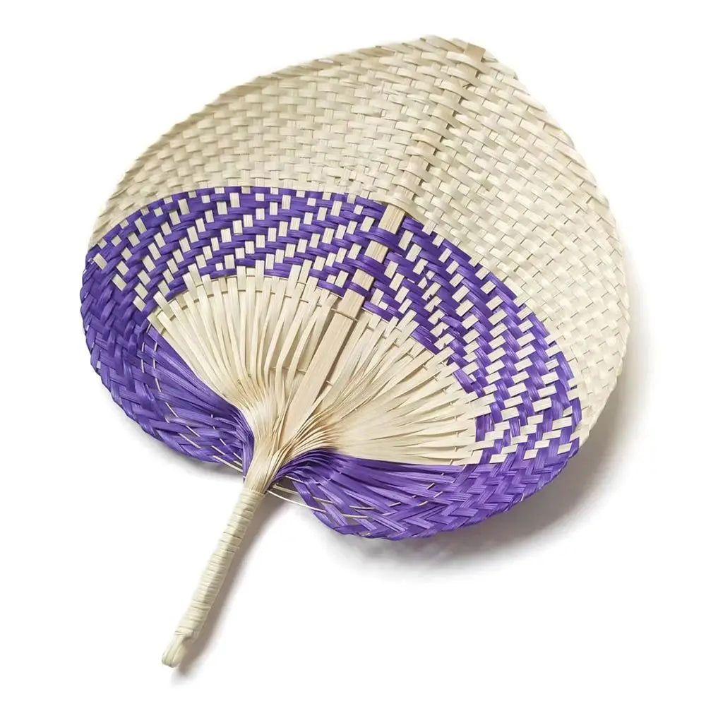 Handmade Peach-Shaped Bamboo Woven Hand Fan | Summer Decor