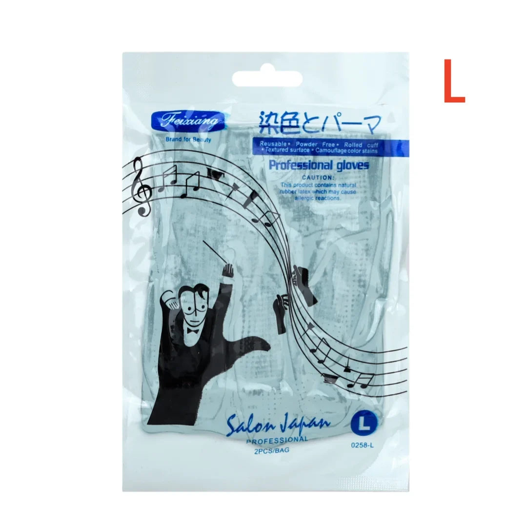 Black Latex Rubber Gloves – Waterproof Non-Slip Hair Dye Gloves