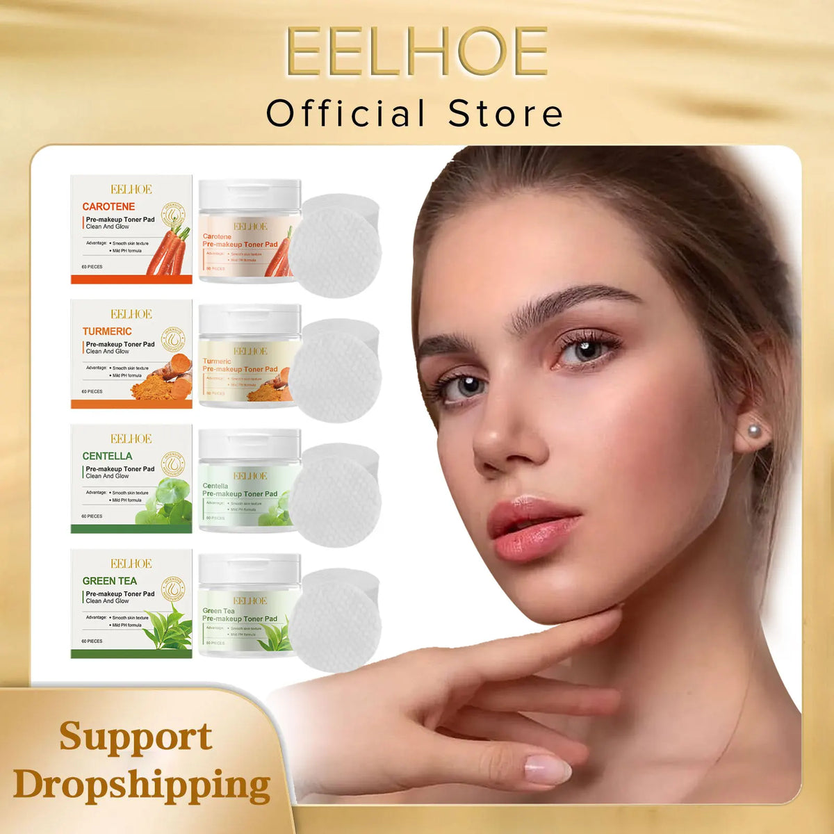 EELHOE Hyaluronic Acid Toner Pads 60pcs – Pre-Makeup Skincare