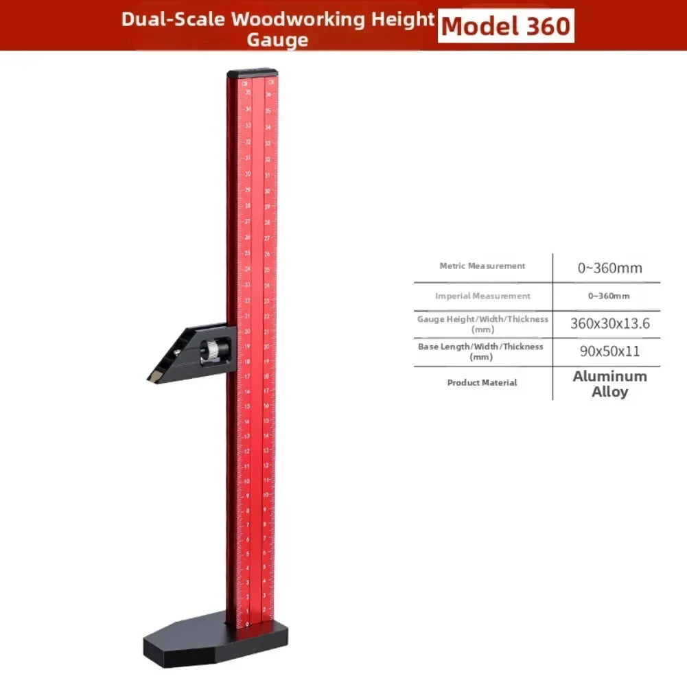 Woodworking Height Gauge – Metric & Imperial Marking Ruler
