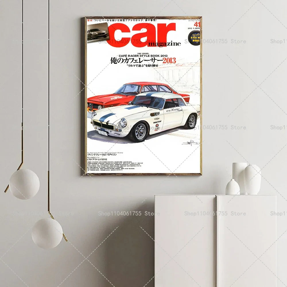 Retro JDM Car Poster | Self-Adhesive Waterproof Wall Sticker
